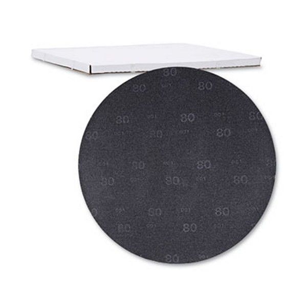 Boardwalk® Sanding Screens, 20" Diameter, 80 Grit, Black, 10/carton