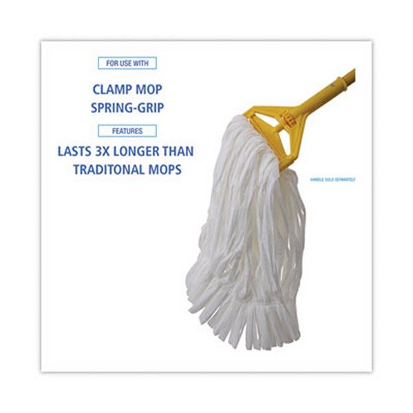 Boardwalk® Mop Head, Looped, Enviro Clean With Tailband, Medium, White, 12/carton