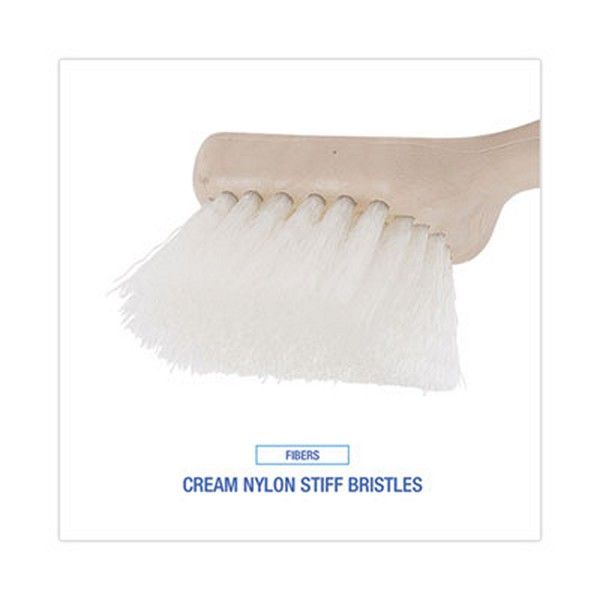 Boardwalk® Utility Brush, Cream Nylon Bristles, 5.5" Brush, 3.5" Tan Plastic Handle