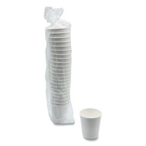 Boardwalk® Boardwalk Paper Hot Cups, Double-Walled, 10 oz, White, 25/Pack