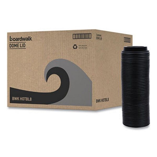 Boardwalk® Hot Cup Lids, Fits 8 Oz Hot Cups, Black, 1,000/carton