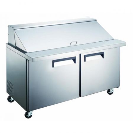 Eco Series GRSLM-2D/60 Refrigerated Mega Top Salad/sandwich Prep Table, 2-section, 60"w X 34"d X 46"h, 15 cu. ft., 24 Pan Capacity