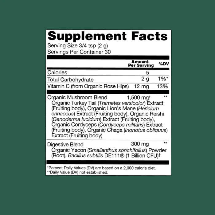 Gut Health Mushroom Blend - Each 2.12 OZ - 30 servings