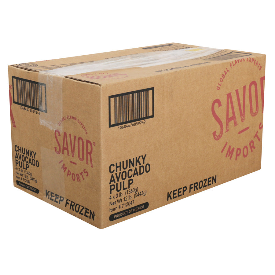 Savor Imports Chunky Avocado Pulp 3 Pound Each - 4 Per Case