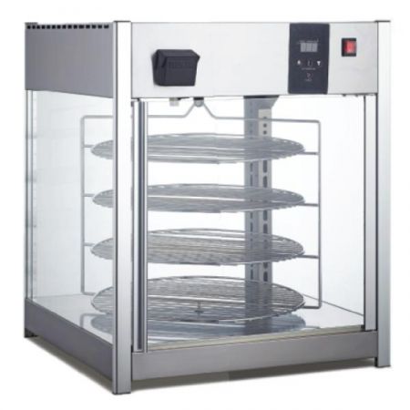 Eco Series HDRP-158 Pizza Display Warmer, Countertop, Full-service, 4-tier Rotating Rack With Chrome-plated Shelves
