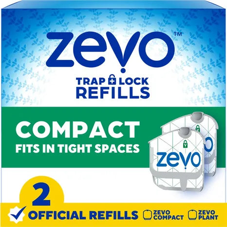 Zevo Compact Flying Insect Trap Refill - 2 Refill Cartridges, 2 Count, 8 Per Case