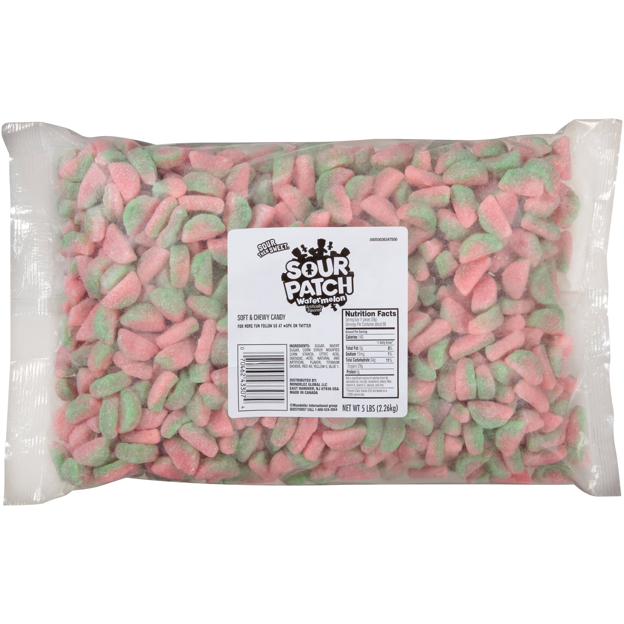 Sour Patch Kids Watermelon Bulk Soft Candy5 Pound Each - 6 Per Case
