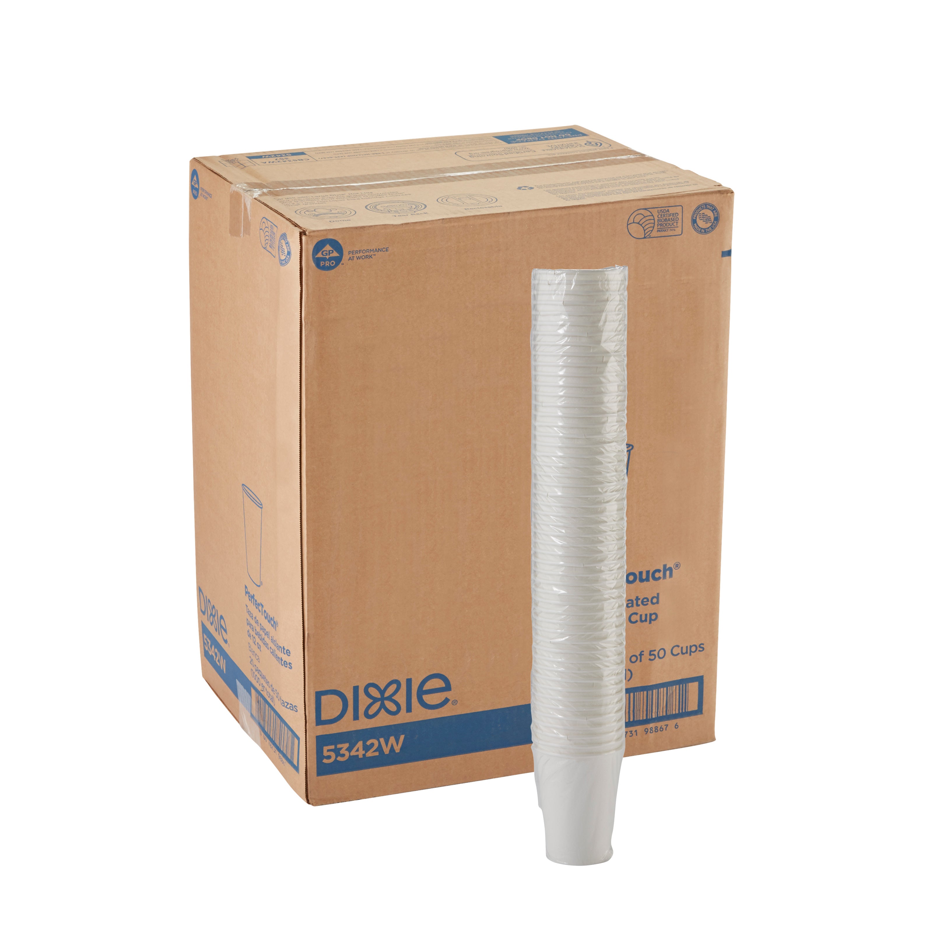 Dixie(R) Perfectouch(R) 12Oz Insulated Paperhot Cups By Gp Pro  Fit Large Lids  White  1000 Count (