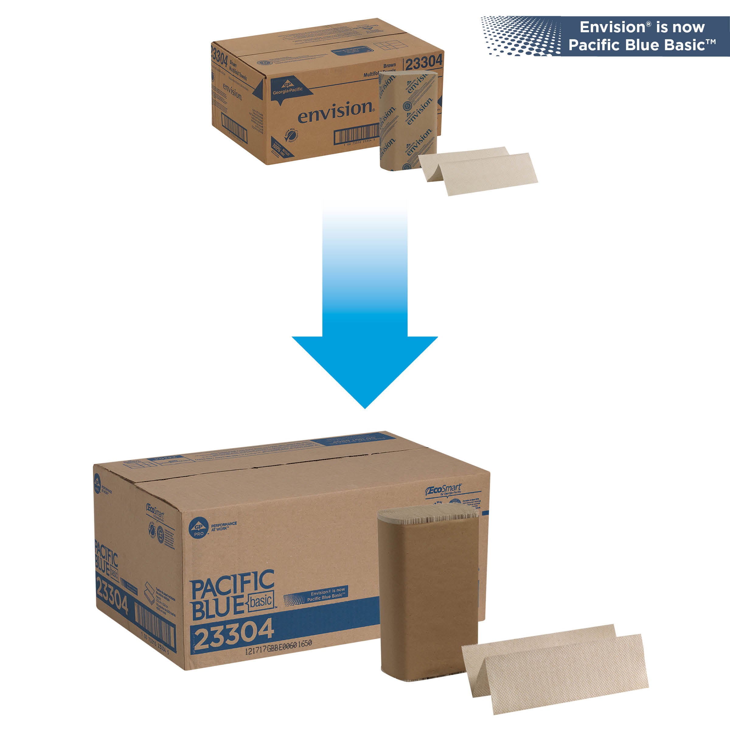 Pacific Blue Basic(R) 1-Ply Recycled Multifold Paper Towel By Gp Pro (Georgia Pacific)  Brown  4 000