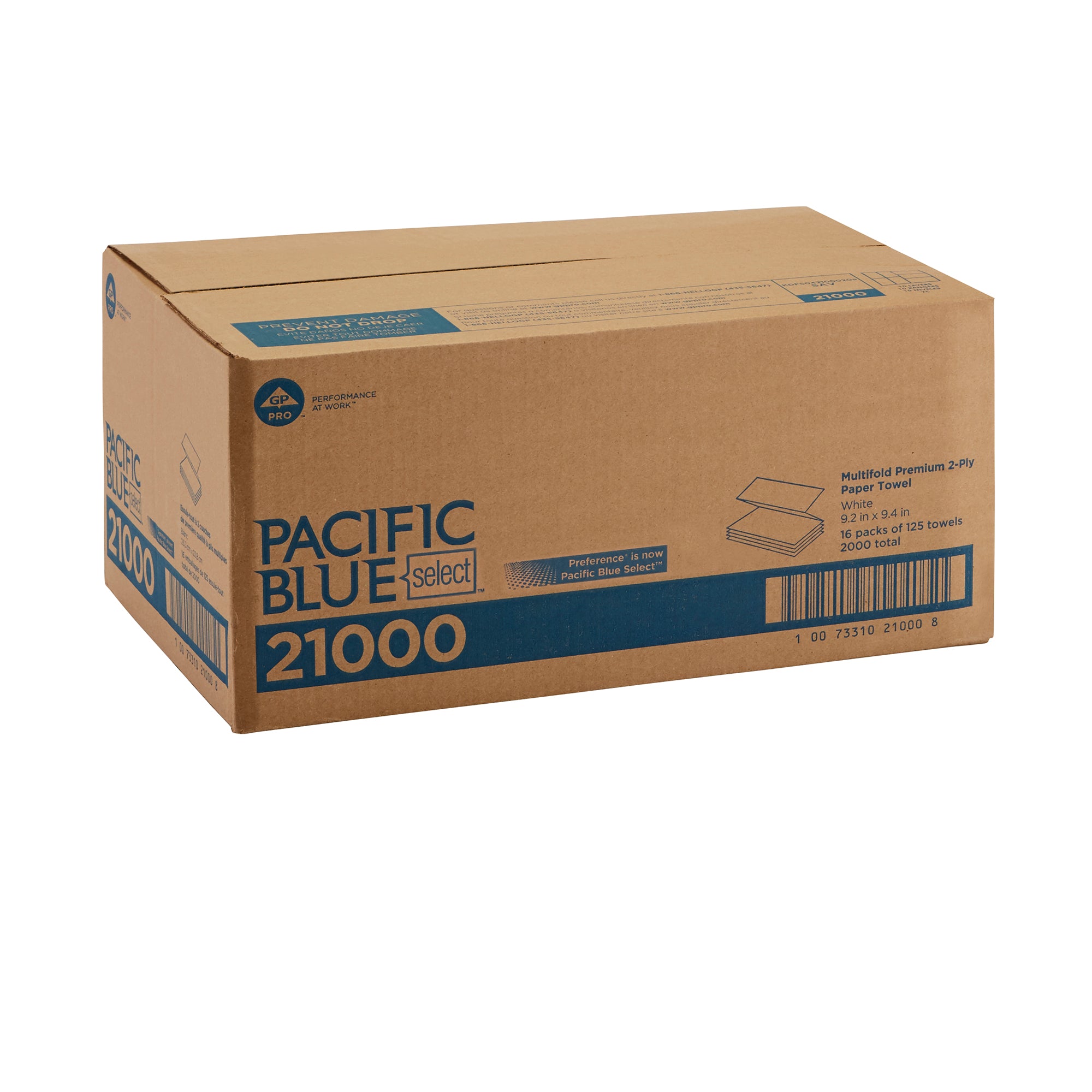 Pacific Blue Select(R) Multifold Premium 2-Ply Paper Towels By Gp Pro (Georgia-Pacific)  White  2 00