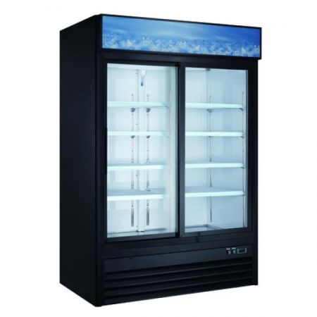 Eco Series USRFS-2D/B Refrigerator Merchandiser, 53-1/4"w X 31-3/4"d X 79-1/4"h, 2-section, 47 Cu.ft.