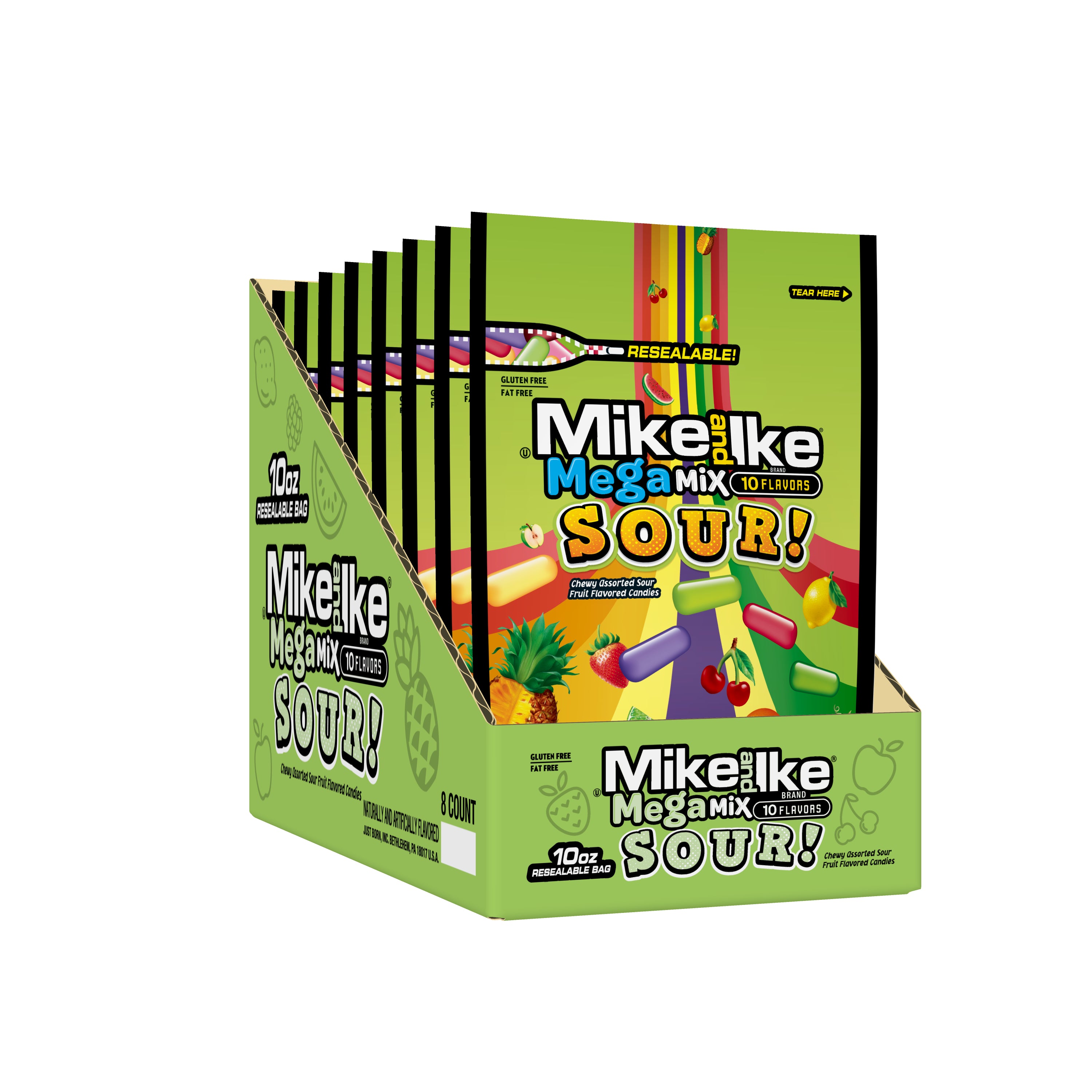 Mike And Ike(R)Mega Mix Sour Stand Up Bag Drc 10 Ounce Size - 8 Per Case