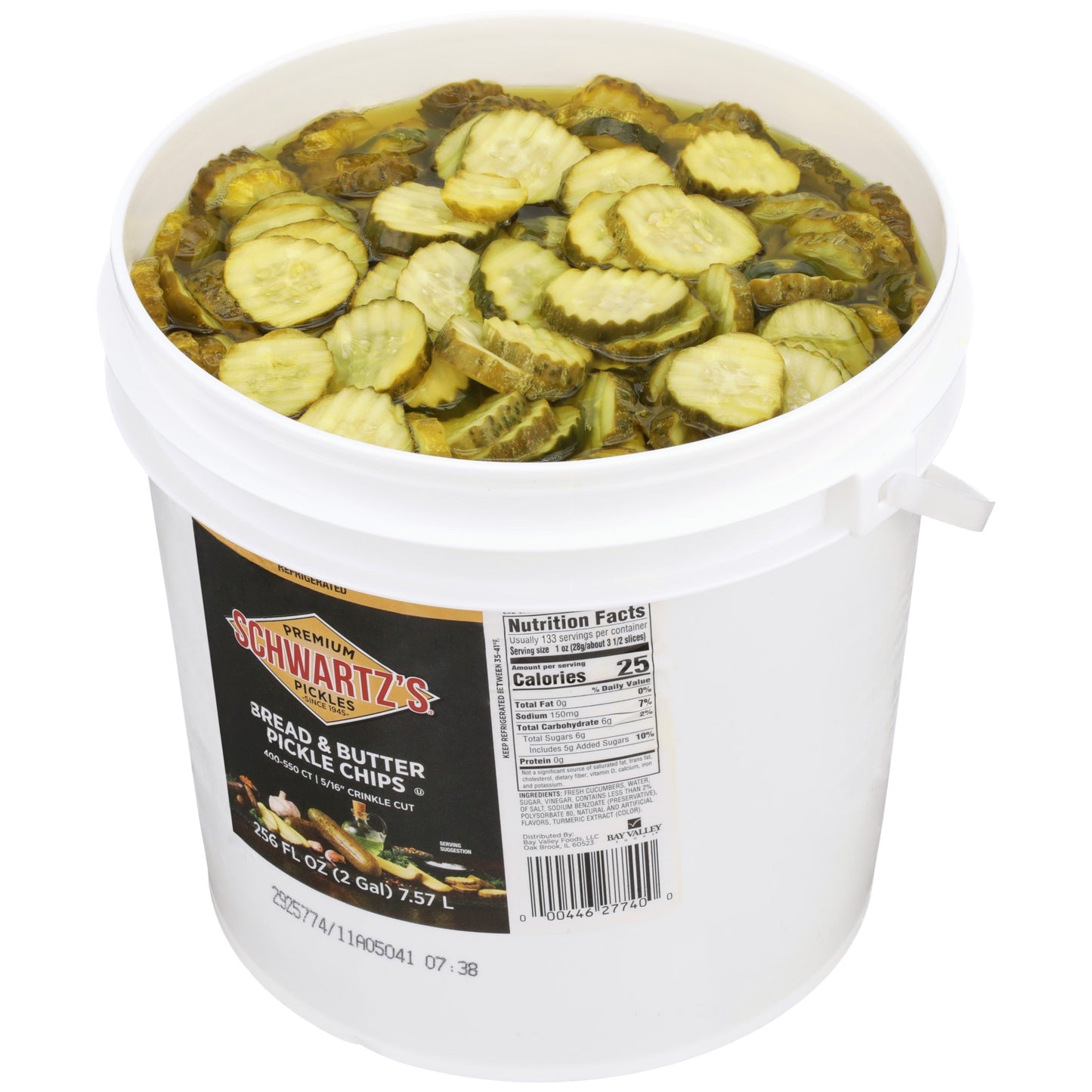 Schwartz's Pickle Chips Bread & Butter Crinkle Cut 5/16 1-2 Gallon Kosher 1-2 Gallon