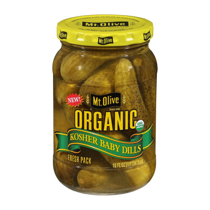 Mt Olive Pickle Co Kosher Baby Dills - Case of 6 - 16 Fluid Ounce