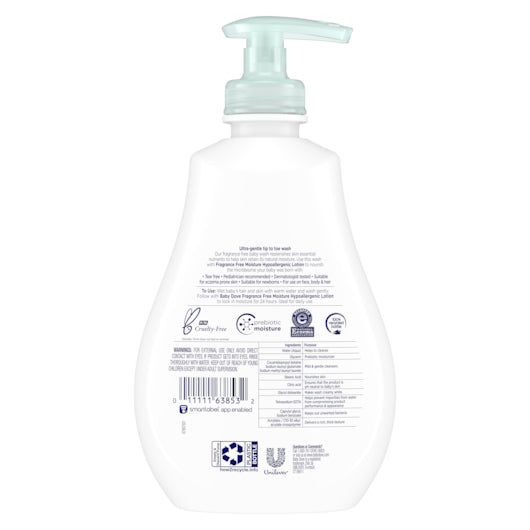 Baby Dove Tip To Toe Sensitive Moisture Body Wash Fragrance Free 13 Ounce Size - 4 Per Case.