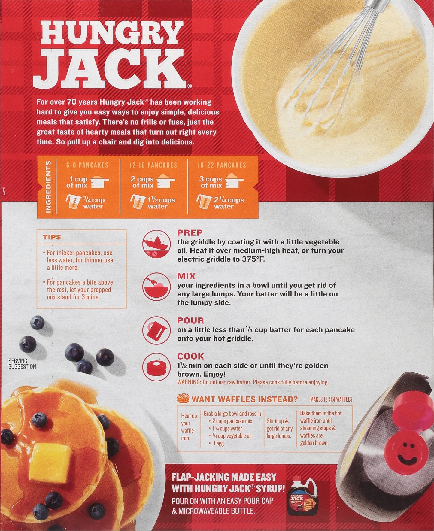 Hungry Jack Buttermilk Complete Mix 80 Ounce Size - 6 Per Case.