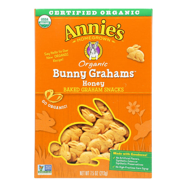 Annie'S Homegrown Bunny Grahams Honey - Case Of 12 - 7.5 Ounce