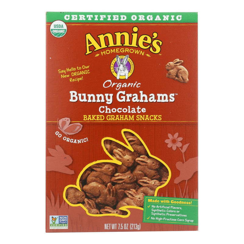 Annie'S Homegrown Bunny Grahams Chocolate - Case Of 12 - 7.5 Ounce