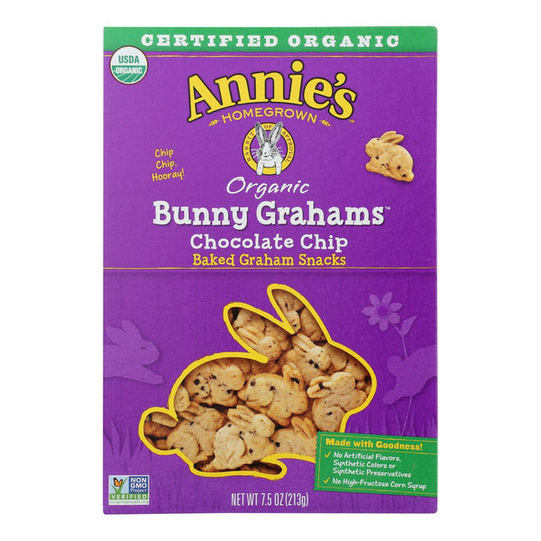 Annie'S Homegrown Bunny Grahams Chocolate Chip - Case Of 12 - 7.5 Ounce