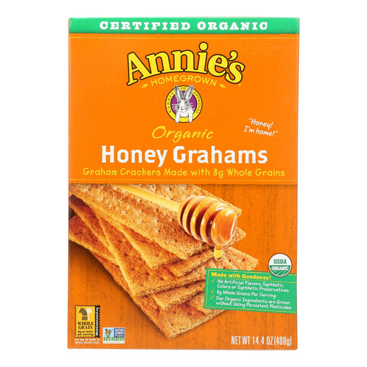 Annie's Homegrown Organic Honey Graham Crackers - Case of 12 - 14.4 Ounce.