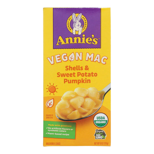 Annie's Homegrown Organic Vegan Shells and Creamy Sauce Pasta Dinner - Case of 12 - 6 Ounce.