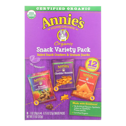 Annie's Homegrown Snack Pack - Organic - Variety - 12Ct - Case of 6 - 12 count