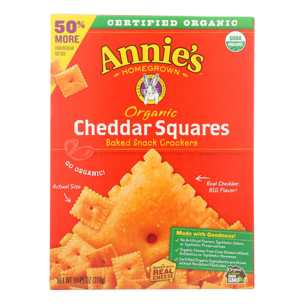 Annie'S Homegrown Cheddar Squares Cheddar Squares - Case Of 6 - 11.25 Ounce