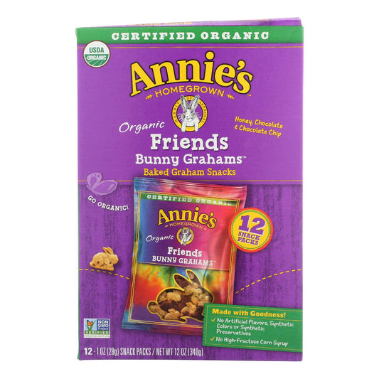 Annie's Homegrown Snack Pack - Organic - Bunny Grahms - Frd - 12 - Case of 4 - 12/1 Ounce