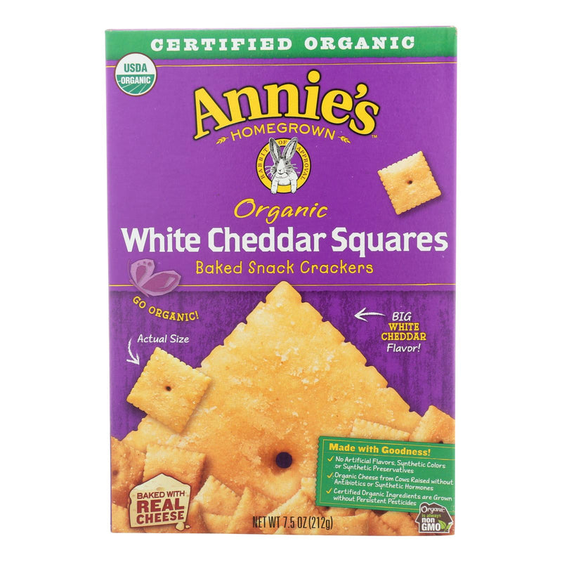 Annie'S Homegrown Cheddar Squares White Cheddar Squares - Case Of 12 - 7.5 Ounce