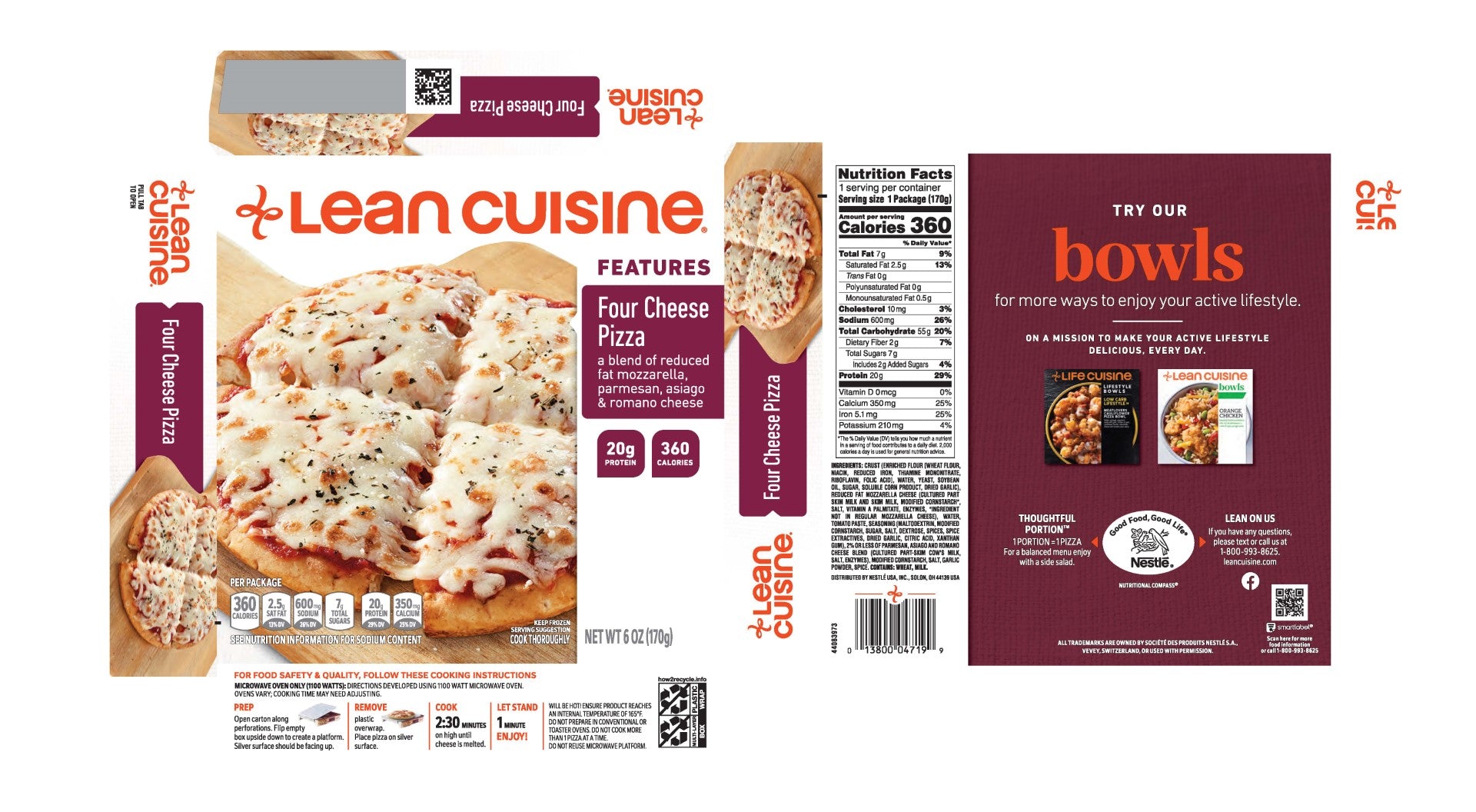 Lean Cuisine Four Cheese Pizza X6 Ounce Size - 10 Per Case.