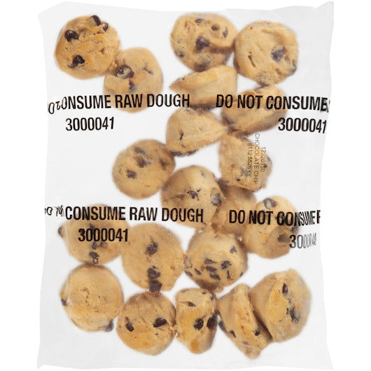 Tollhouse Chocolate Chip Cookie Dough 1.499 Ounce Size - 240 Per Case.