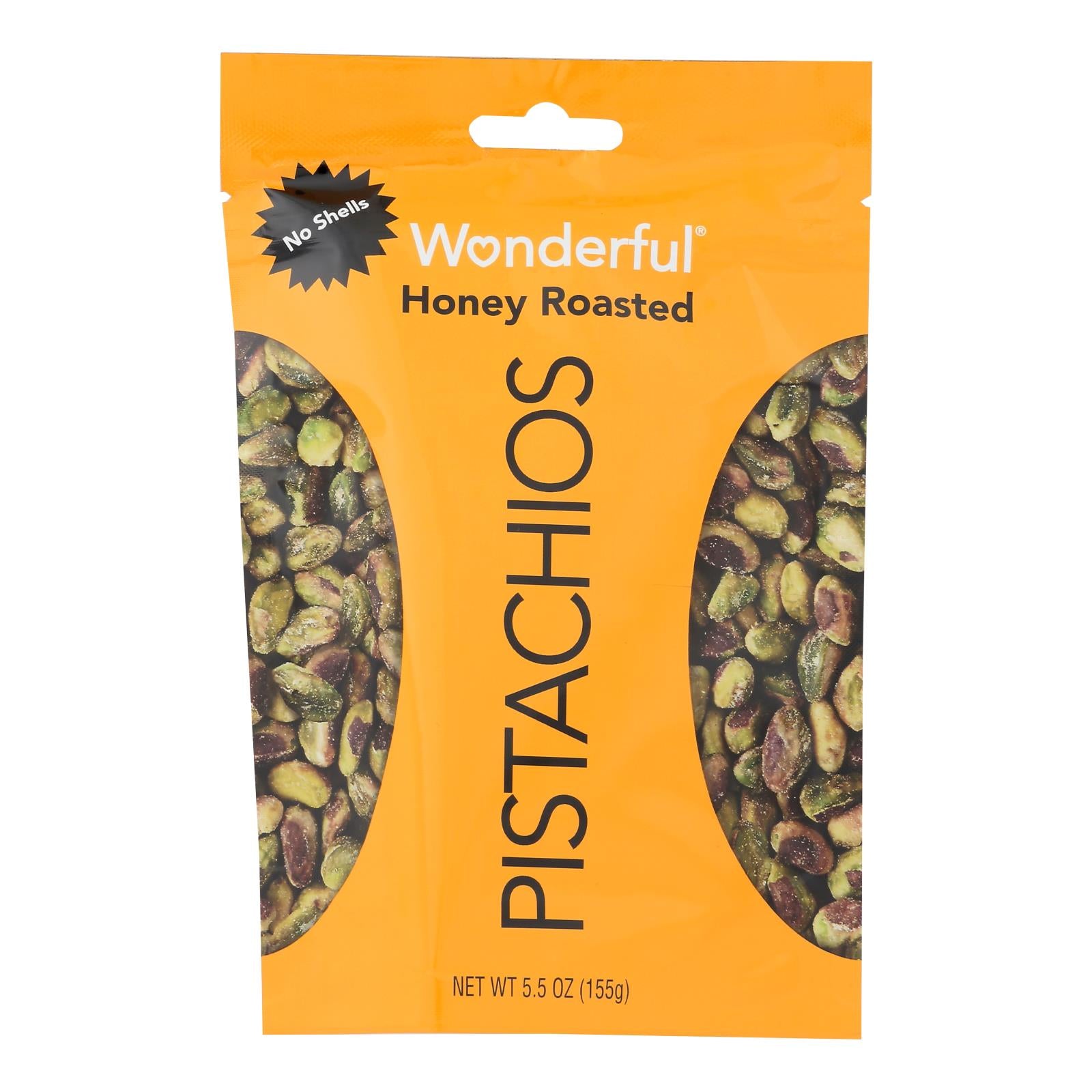 Wonderful Pistachios - Pistachios Hny Roasted No Sh - Case of 10 - 5.5 Ounce