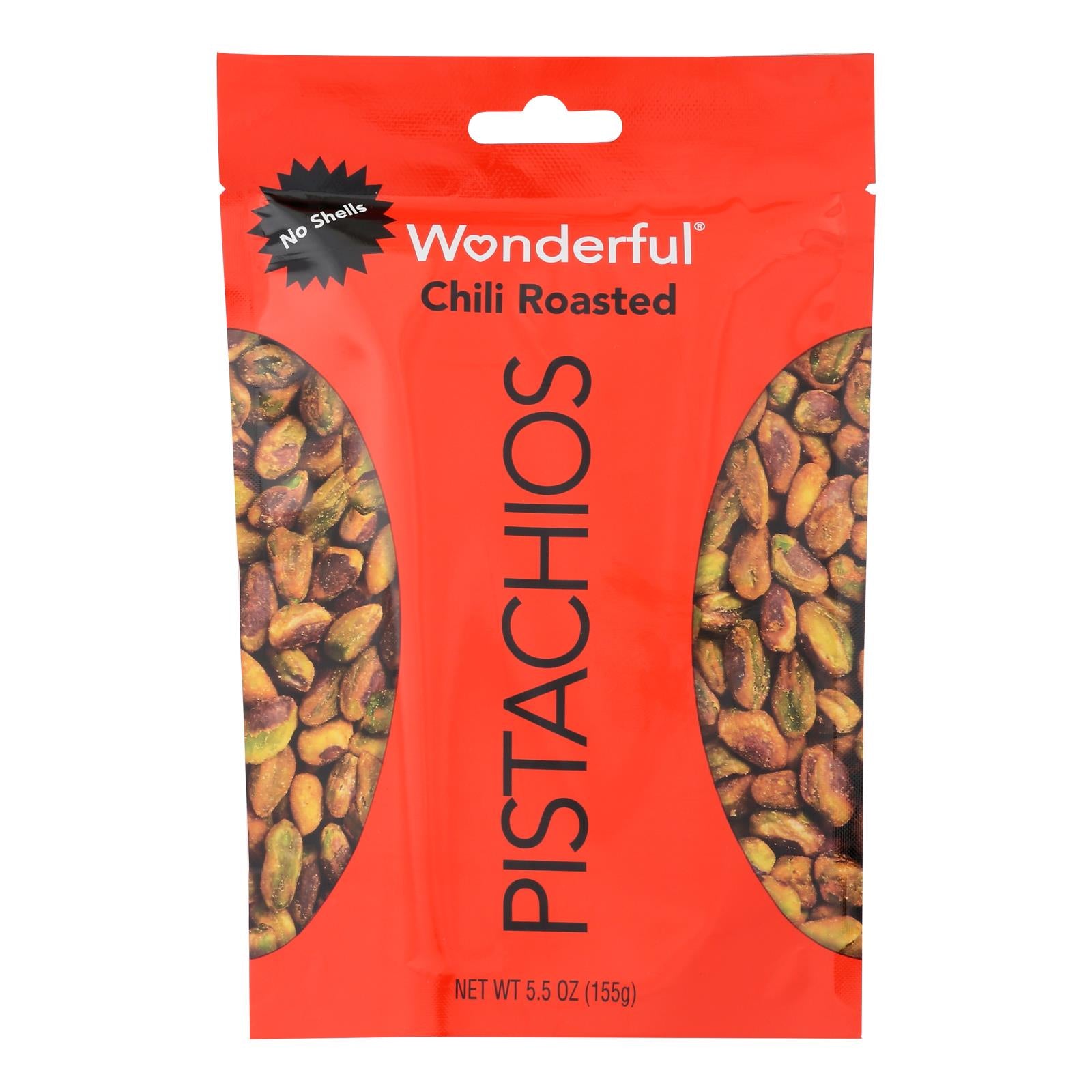 Wonderful Pistachios - Pistachios Chili No Shell - Case of 10 - 5.5 Ounce