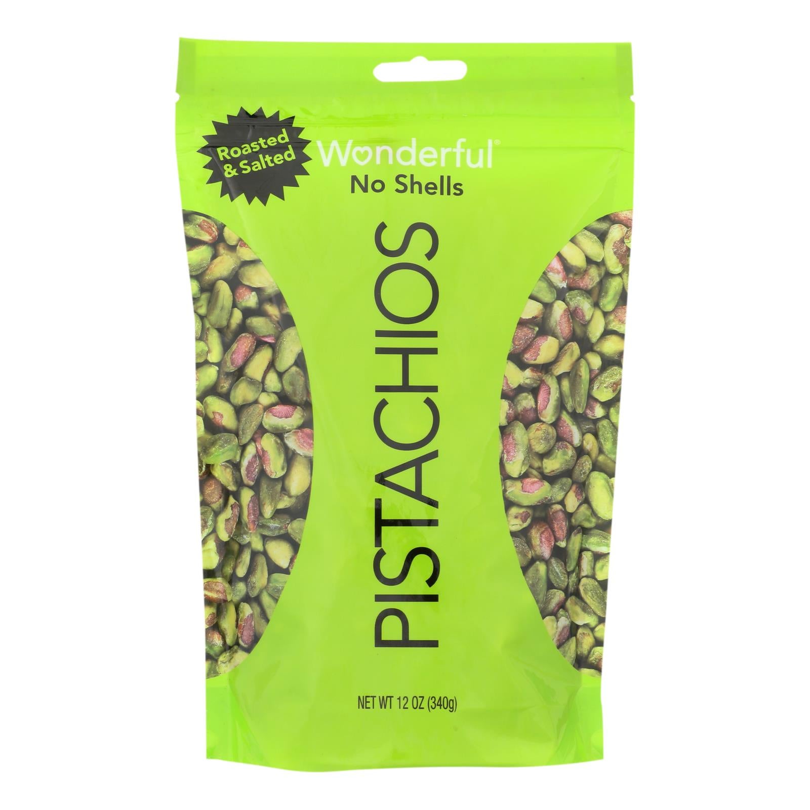 Wonderful Pistachios Roasted & Salted Pistachios - Case of 12 - 12 Ounce