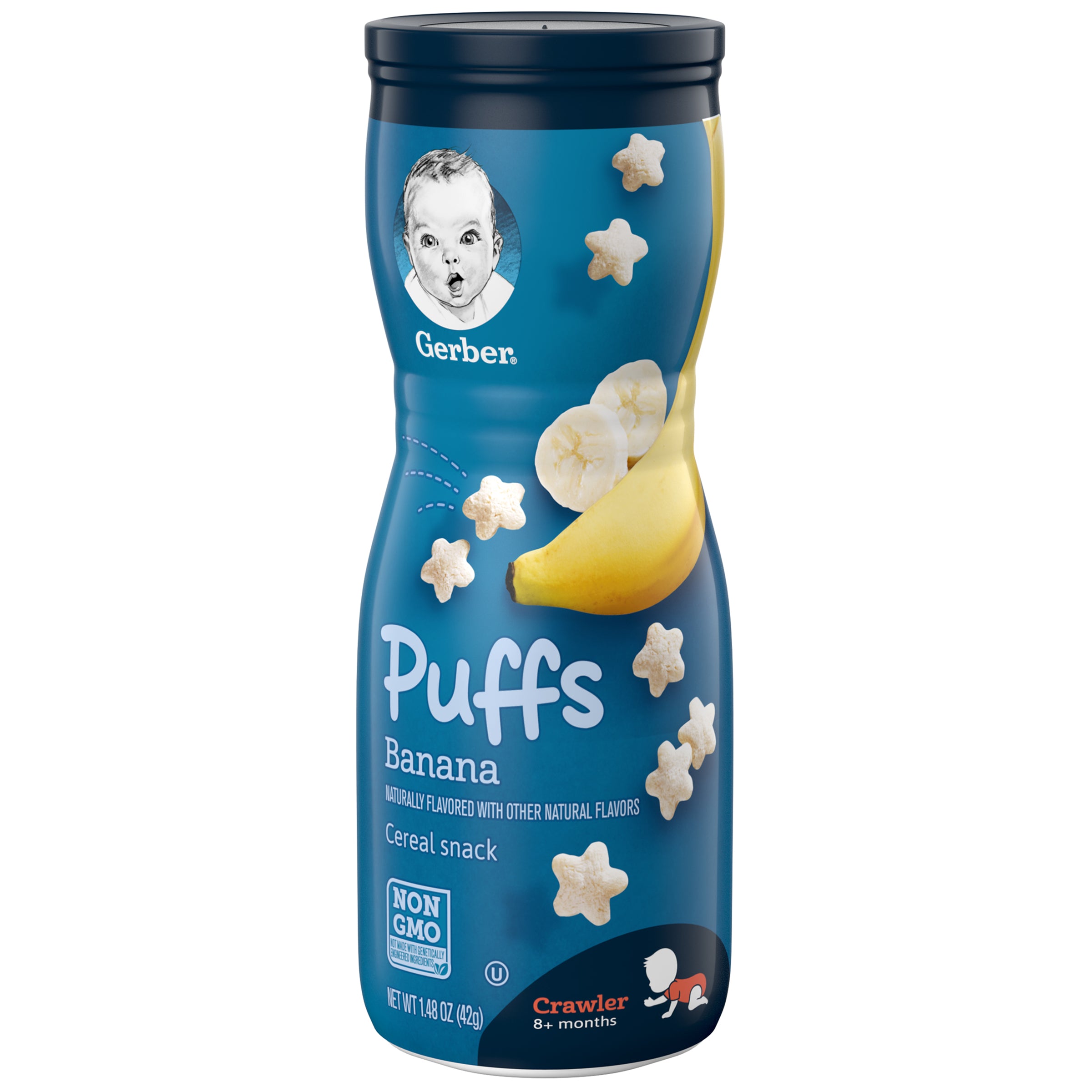 Gerber Graduates Cereal Snacks Banana Puffs 1.48 Ounce Size - 6 Per Case.