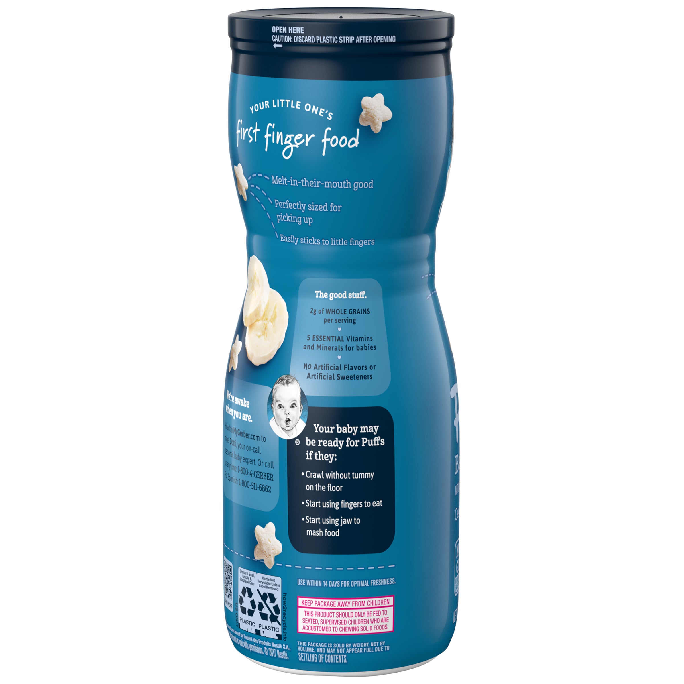Gerber Graduates Cereal Snacks Banana Puffs 1.48 Ounce Size - 6 Per Case.