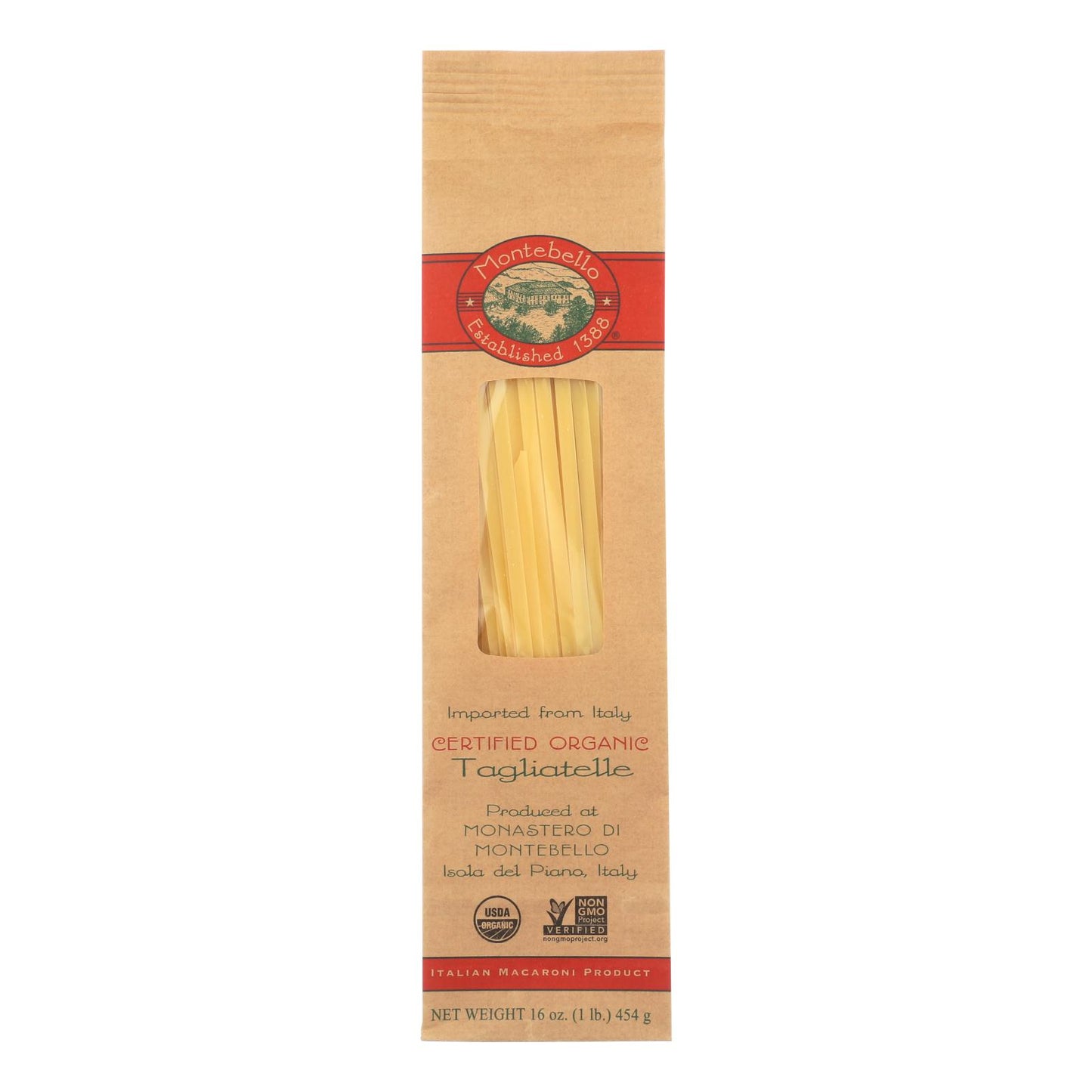 Montebello Organic Pasta - Tagliatelle - Case of 12 - 1 lb.