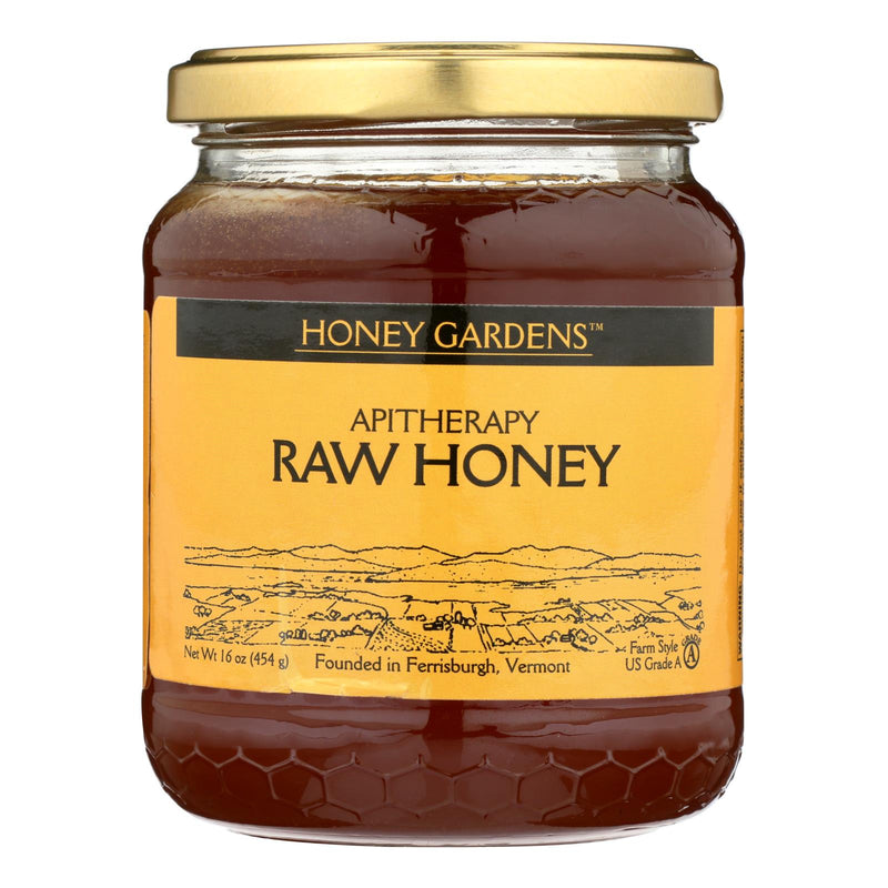 Honey Gardens Apiaries Apitherapy Honey - Raw - Case of 4 - 1 lb.