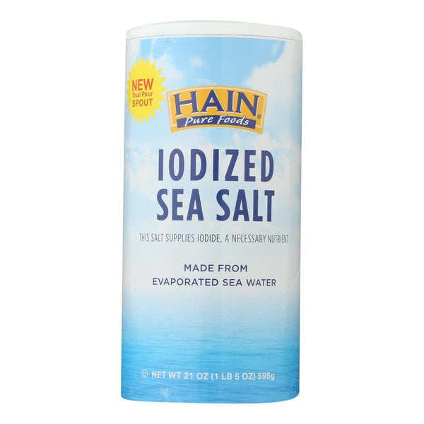 Hain Sea Salt - Iodized - Case of 8 - 21 Ounce