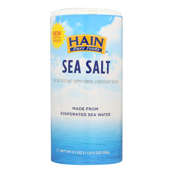 Hain Sea Salt - Case of 8 - 21 Ounce