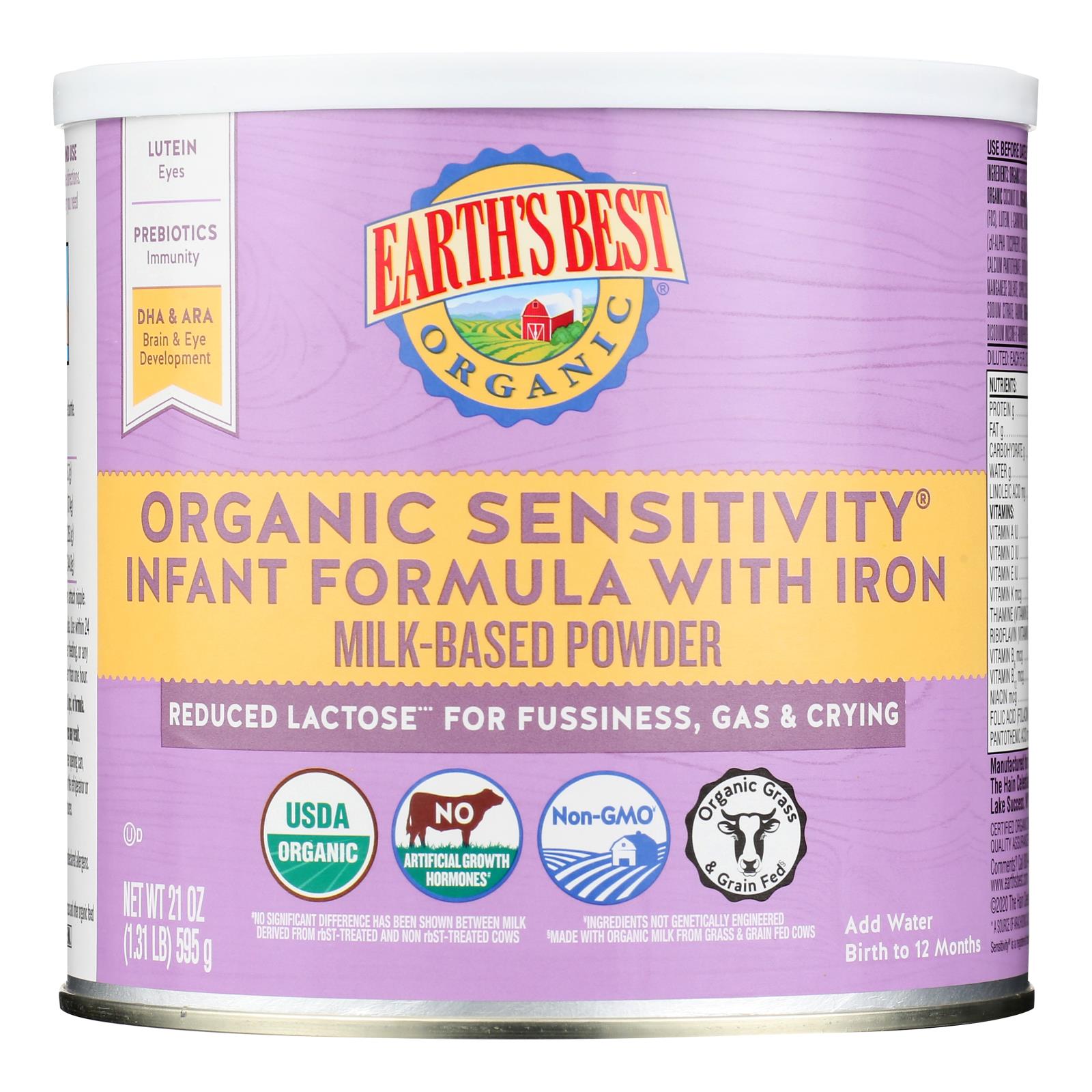 Earth's Best - Inftfrm Sens Iron - Case of 4-21 Ounce