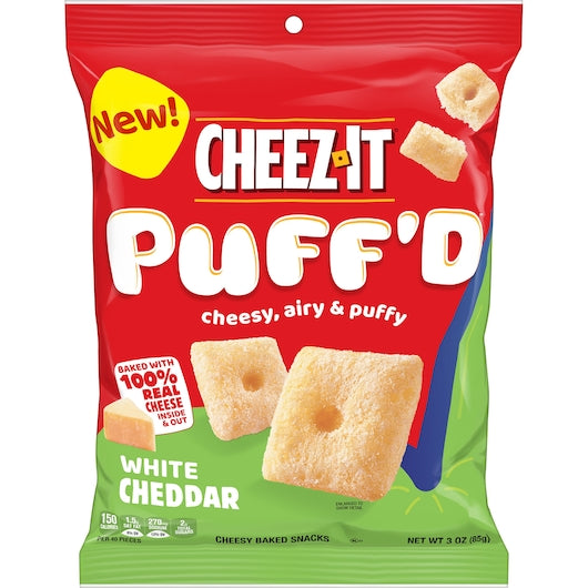 Kellogg's Cheez It Puffed White Cheddar, 3 Ounces - 6 Per Case.