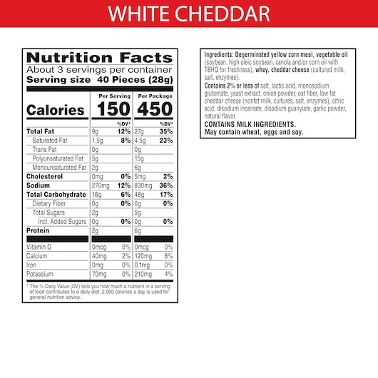 Kellogg's Cheez It Puffed White Cheddar, 3 Ounces - 6 Per Case.