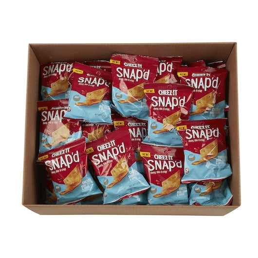 Kellogg's Cheez It Snap'd Cheddar Sour Cream And Onion Crackers 2.2 Ounce Size - 6 Per Case.