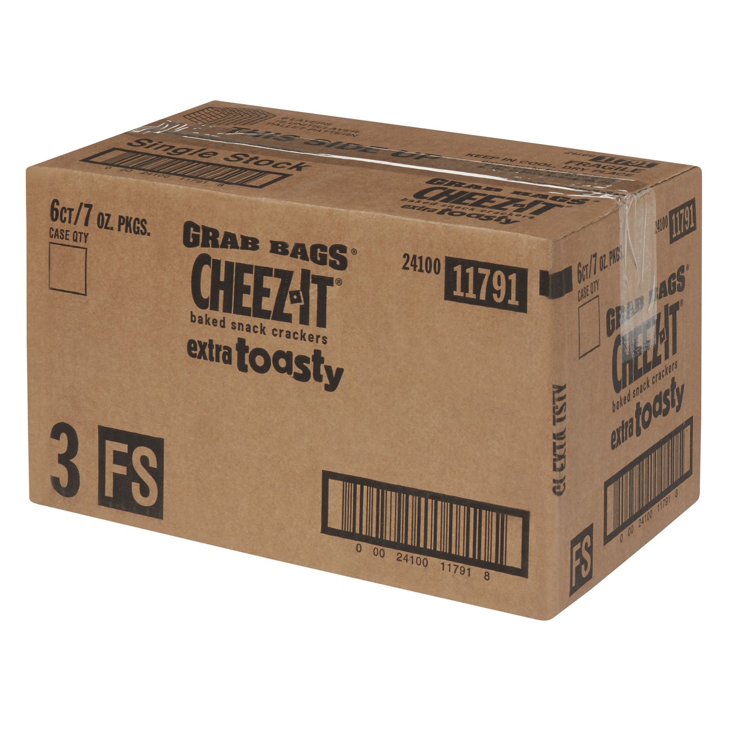 Kellogg's Cheez-It Crackers Extra Toasty, 7 Ounces - 6 Per Case.