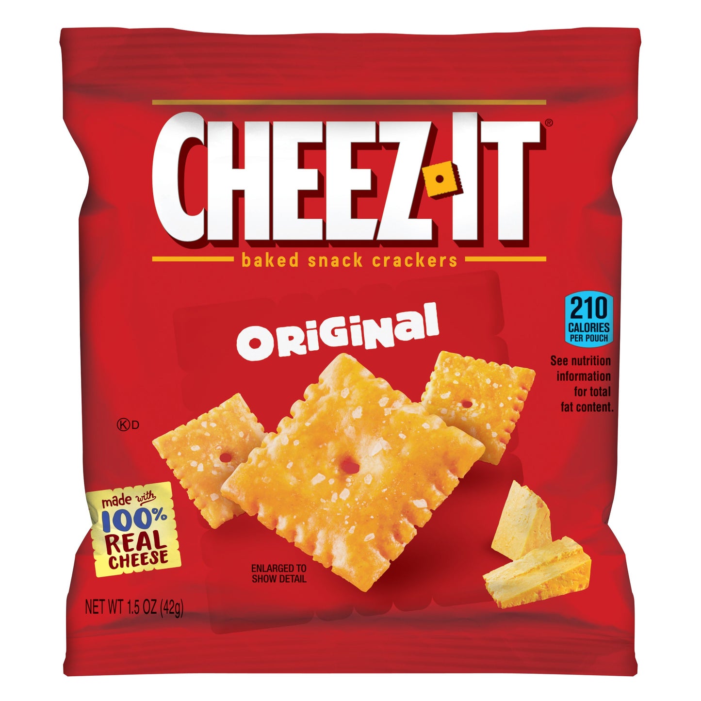 Kellogg's Cheez It Crackers Original1.5 Ounce Size - 48 Per Case.