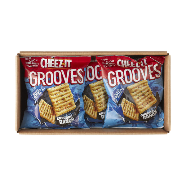 Kellogg's Cheez It Crackers Grooves Cheddar Ranch 3.25 Ounce Size - 6 Per Case.