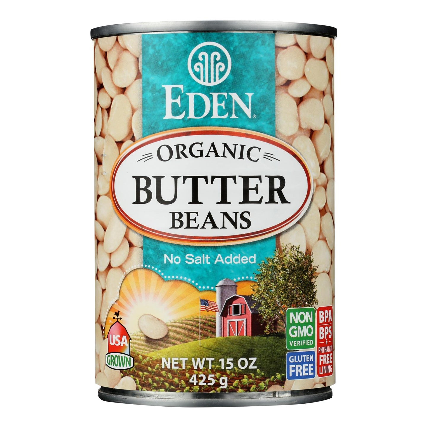 Eden Foods Butter Beans Organic - Case of 12 - 15 Ounce.