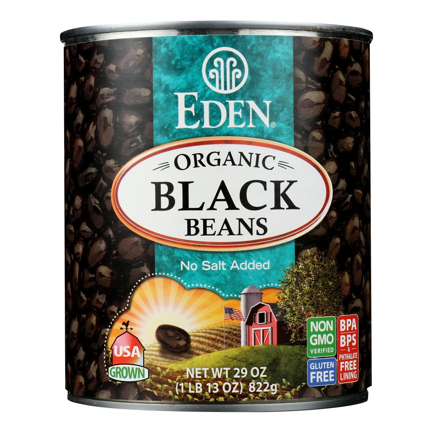 Eden Foods Black Beans Turtle - Case of 12 - 29 Ounce.