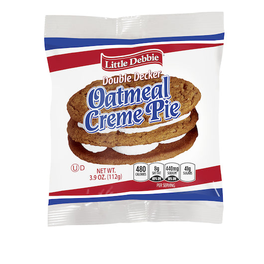 Fieldstone Bakery Little Debbie Vending Double Decker Oatmeal Creme Pie 1 Each - 54 Per Case.